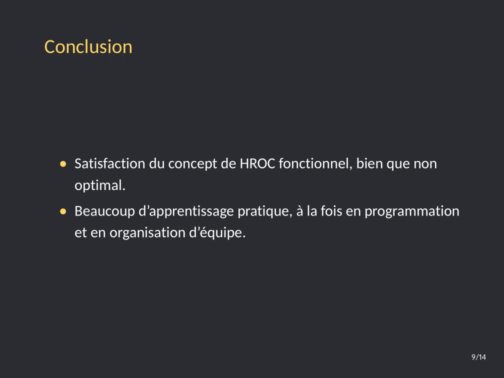 HROC Presentation Slide (in French)